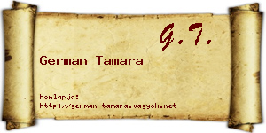 German Tamara névjegykártya